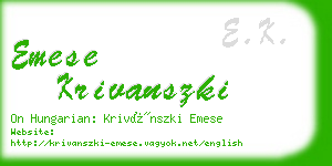 emese krivanszki business card